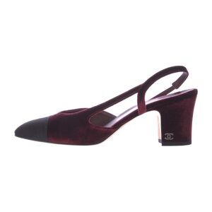 SOLD! Chanel Velvet Slingback Pumps